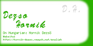 dezso hornik business card